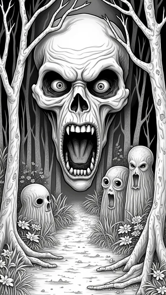 horror movie coloring pages for adults